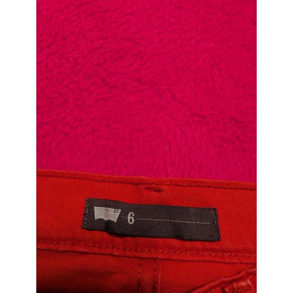 LEVI'S Women's Size 6 Orange Capri Jeans Pants Stretch Cuffed Hem - Picture 6 of 7